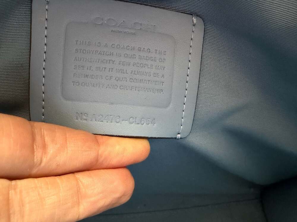 Coach Nina Tote Croc Purse in Light Blue - Picture 7 of 9